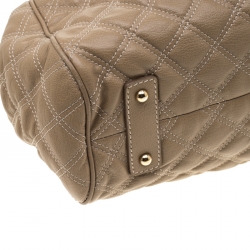 Pre Owned Marc Jacobs Light Brown Quilted Leather Stam Shoulder Bag