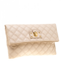 Pre Owned Marc Jacobs Beige Quilted Leather Eugenie Clutch