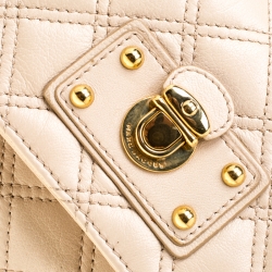 Pre Owned Marc Jacobs Beige Quilted Leather Eugenie Clutch