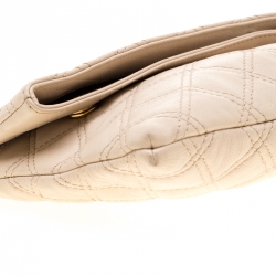 Pre Owned Marc Jacobs Beige Quilted Leather Eugenie Clutch