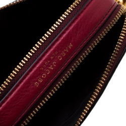 Pre Owned Marc Jacobs Red Leather Double Zip Crossbody Bag