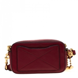 Pre Owned Marc Jacobs Red Leather Double Zip Crossbody Bag