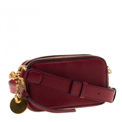 Pre Owned Marc Jacobs Red Leather Double Zip Crossbody Bag