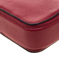 Pre Owned Marc Jacobs Red Leather Double Zip Crossbody Bag