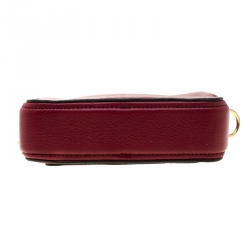 Pre Owned Marc Jacobs Red Leather Double Zip Crossbody Bag