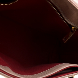 Pre Owned Marc Jacob Peach/Red Quilted Leather and Python Trim Flap Bag