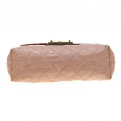 Pre Owned Marc Jacob Peach/Red Quilted Leather and Python Trim Flap Bag