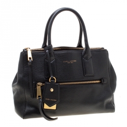 Pre Owned Marc Jacobs Black Leather Recruit East West Tote