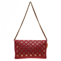 Pre Owned Marc Jacobs Red Quilted Eyelets Leather Gotham Shoulder Bag