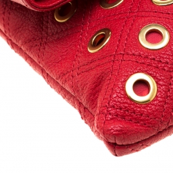 Pre Owned Marc Jacobs Red Quilted Eyelets Leather Gotham Shoulder Bag