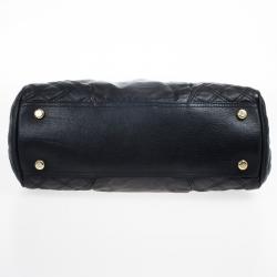 Pre Owned Marc Jacobs Black Leather Mix Quilted Classic East-West Tote Bag