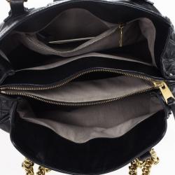 Pre Owned Marc Jacobs Black Leather Mix Quilted Classic East-West Tote Bag