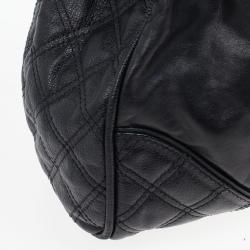 Pre Owned Marc Jacobs Black Leather Mix Quilted Classic East-West Tote Bag