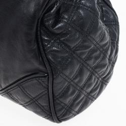 Pre Owned Marc Jacobs Black Leather Mix Quilted Classic East-West Tote Bag