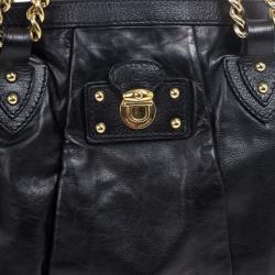 Pre Owned Marc Jacobs Black Leather Mix Quilted Classic East-West Tote Bag