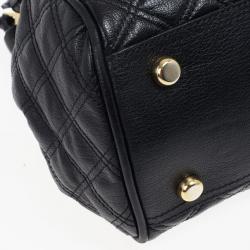 Pre Owned Marc Jacobs Black Leather Mix Quilted Classic East-West Tote Bag