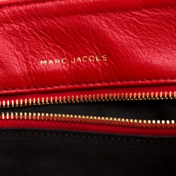 Pre Owned Marc Jacobs Red Leather Stardust Beat Shoulder Bag