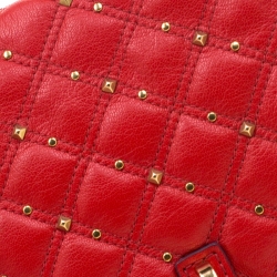 Pre Owned Marc Jacobs Red Leather Stardust Beat Shoulder Bag