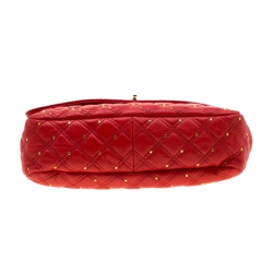 Pre Owned Marc Jacobs Red Leather Stardust Beat Shoulder Bag
