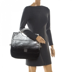 Marc Jacobs Black/Silver Ombre Leather Top Handle Bag