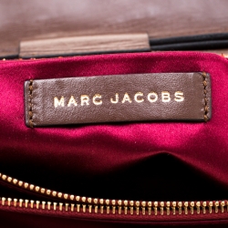 Pre Owned Marc Jacobs Red/Gold Snakeskin Flap Shoulder Bag