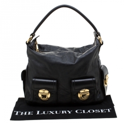 Pre Owned Marc Jacobs Black Leather Multi Pocket Shoulder Bag