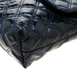 Marc Jacob Navy Blue Patent Leather Quilted Flap Bag