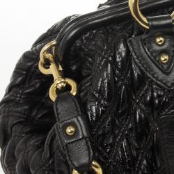 Pre Owned Marc Jacobs Black Quilted Leather Stam Satchel