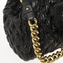 Pre Owned Marc Jacobs Black Quilted Leather Stam Satchel