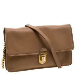 Pre Owned Marc Jacobs Tan Leather Crossbody Bag 