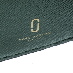 Pre Owned Marc Jacobs Olive Green Leather Snapshot Compact Wallet