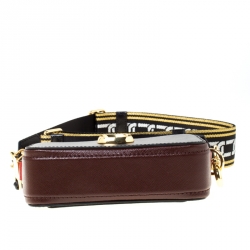 Pre Owned Marc Jacobs Black/Red Leather Snapshot Camera Crossbody Bag