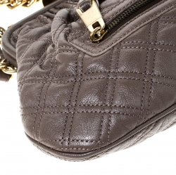 Pre Owned Marc Jacobs Taupe Quilted Leather Little Stam Shoulder Bag