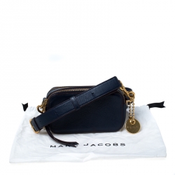 Pre Owned Marc Jacobs Navy Blue Leather Double Zip Crossbody Bag