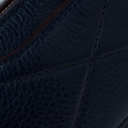 Pre Owned Marc Jacobs Navy Blue Leather Double Zip Crossbody Bag