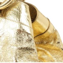 Pre Owned Marc Jacobs Metallic Gold Crackled Leather Tote