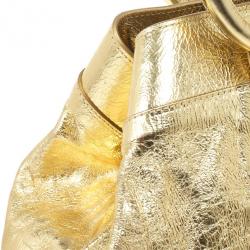 Pre Owned Marc Jacobs Metallic Gold Crackled Leather Tote
