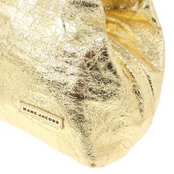 Pre Owned Marc Jacobs Metallic Gold Crackled Leather Tote