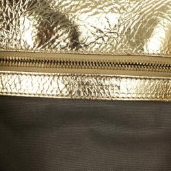 Pre Owned Marc Jacobs Metallic Gold Crackled Leather Tote