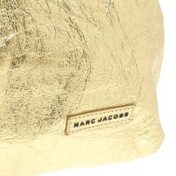 Pre Owned Marc Jacobs Metallic Gold Crackled Leather Tote
