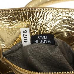 Pre Owned Marc Jacobs Metallic Gold Crackled Leather Tote