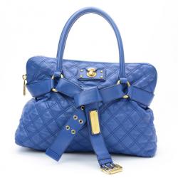 Pre Owned Marc Jacobs Blue Quilted Leather Bruna Tote
