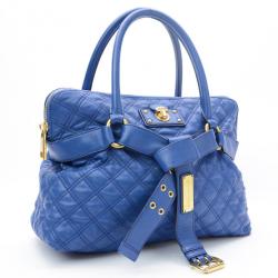 Pre Owned Marc Jacobs Blue Quilted Leather Bruna Tote