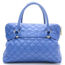 Pre Owned Marc Jacobs Blue Quilted Leather Bruna Tote