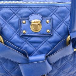 Pre Owned Marc Jacobs Blue Quilted Leather Bruna Tote