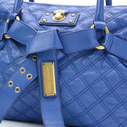 Pre Owned Marc Jacobs Blue Quilted Leather Bruna Tote