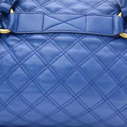 Pre Owned Marc Jacobs Blue Quilted Leather Bruna Tote