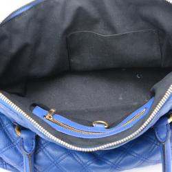 Pre Owned Marc Jacobs Blue Quilted Leather Bruna Tote