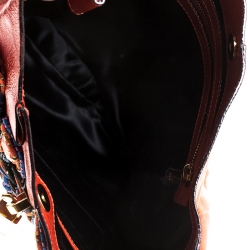 Pre Owned Marc Jacobs Orange Embellished Patent Leather Daisy Hobo