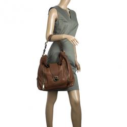 Pre Owned Marc Jacobs Brown Leather Amy With Zippers Hobo